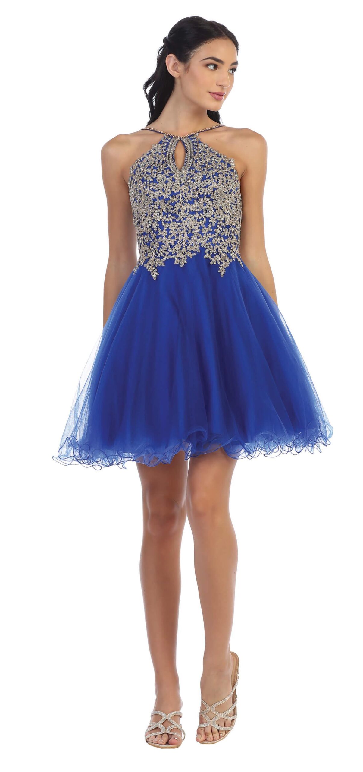 Short Homecoming Halter Prom Dress - Image 4