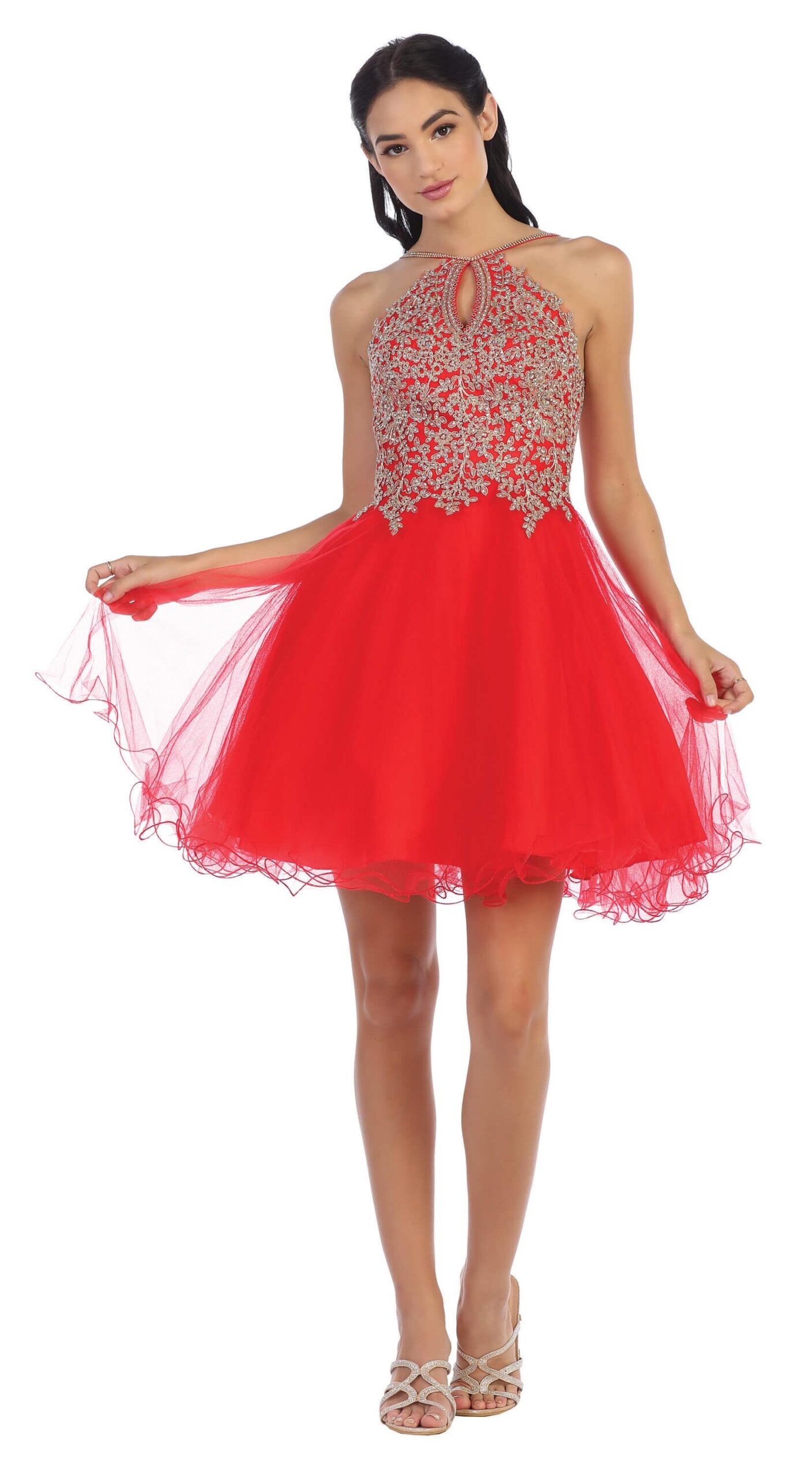 Short Homecoming Halter Prom Dress - Image 5