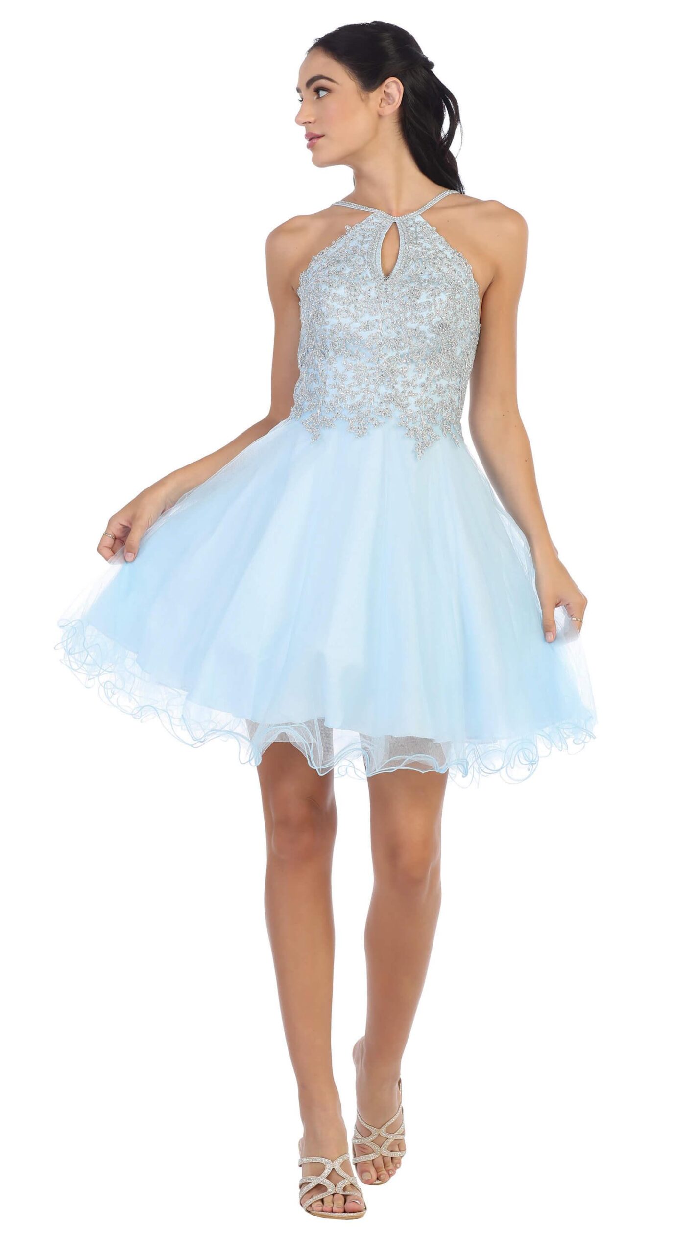 Short Homecoming Halter Prom Dress - Image 6