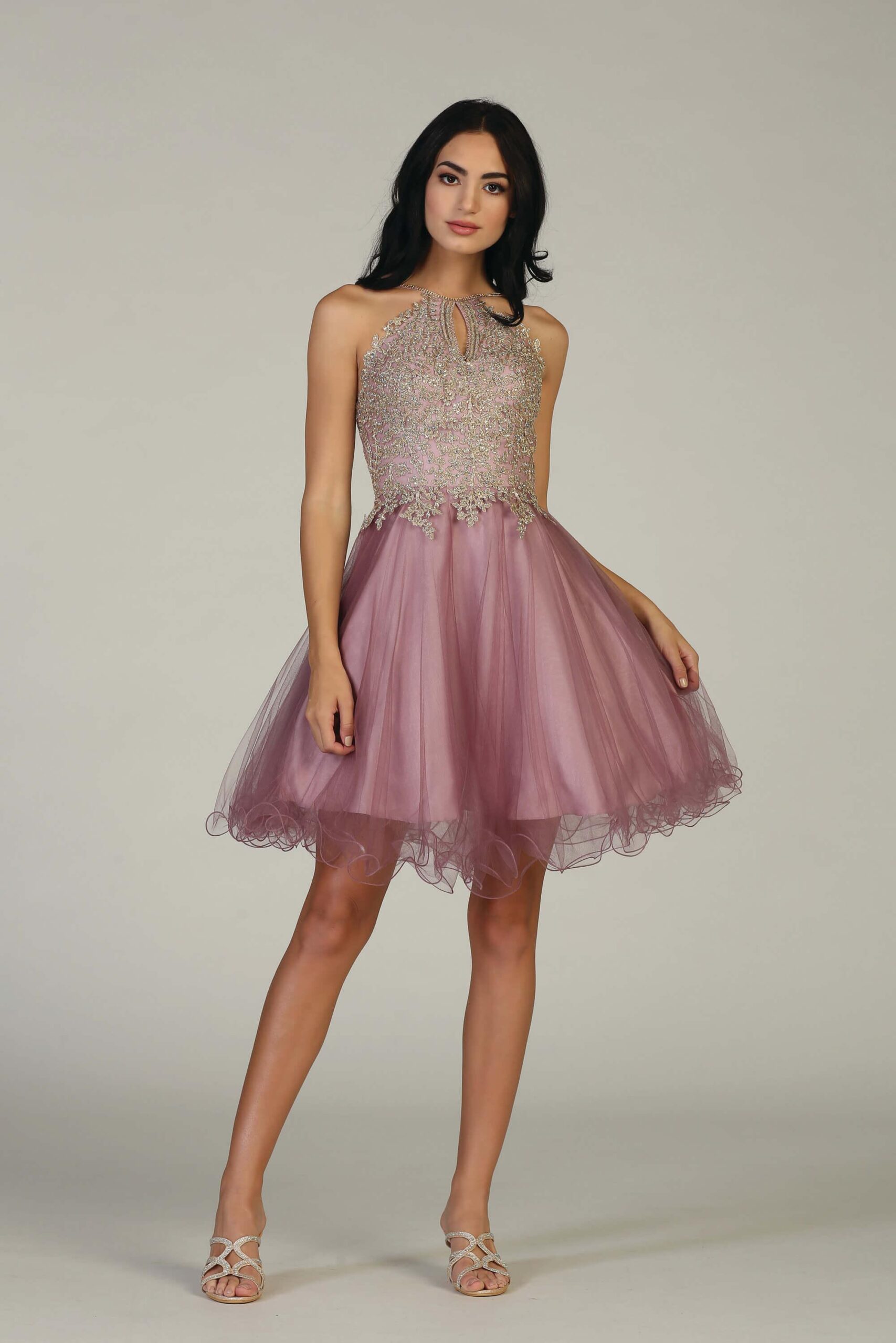 Short Homecoming Halter Prom Dress - Image 8