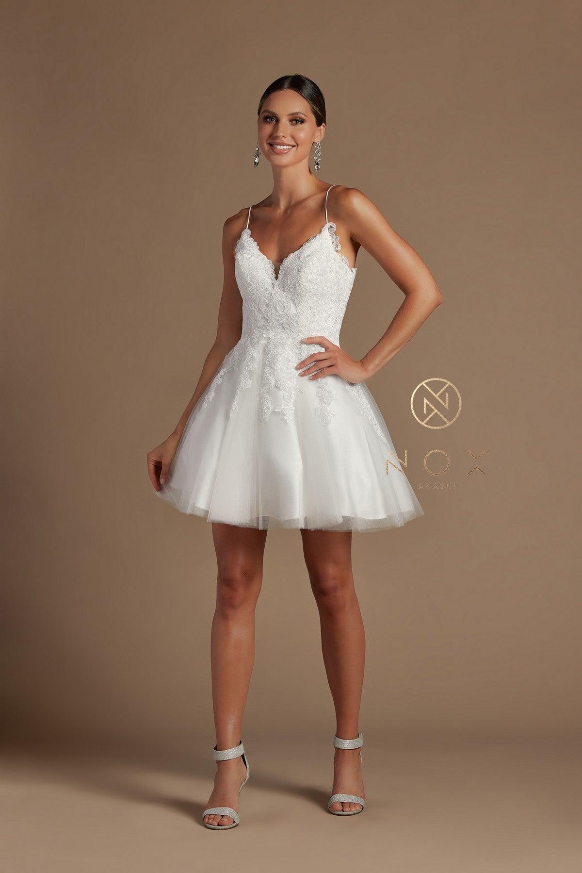 Short Homecoming Spaghetti Strap Cocktail Dress - Image 6