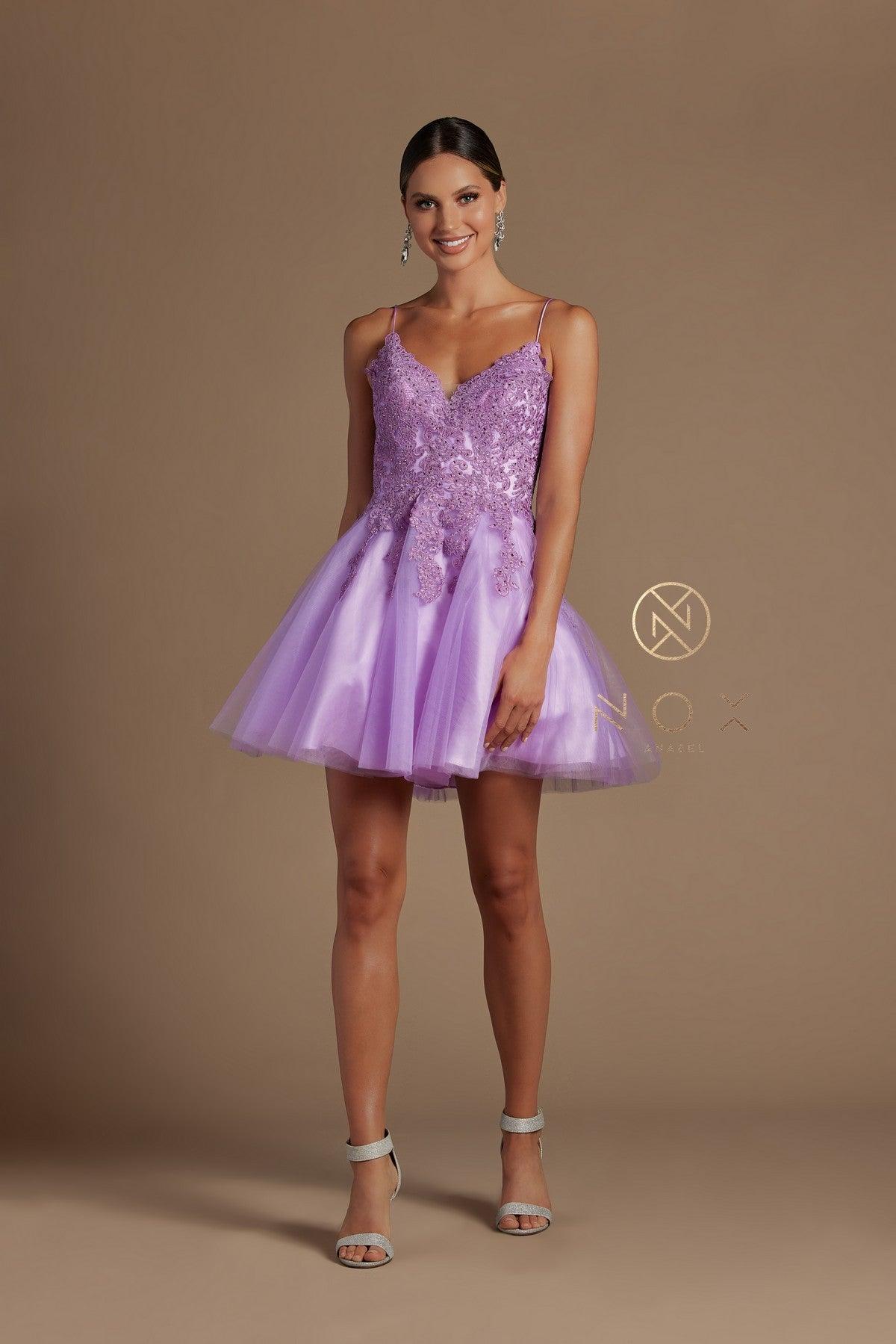 Short Homecoming Spaghetti Strap Cocktail Dress - Image 4