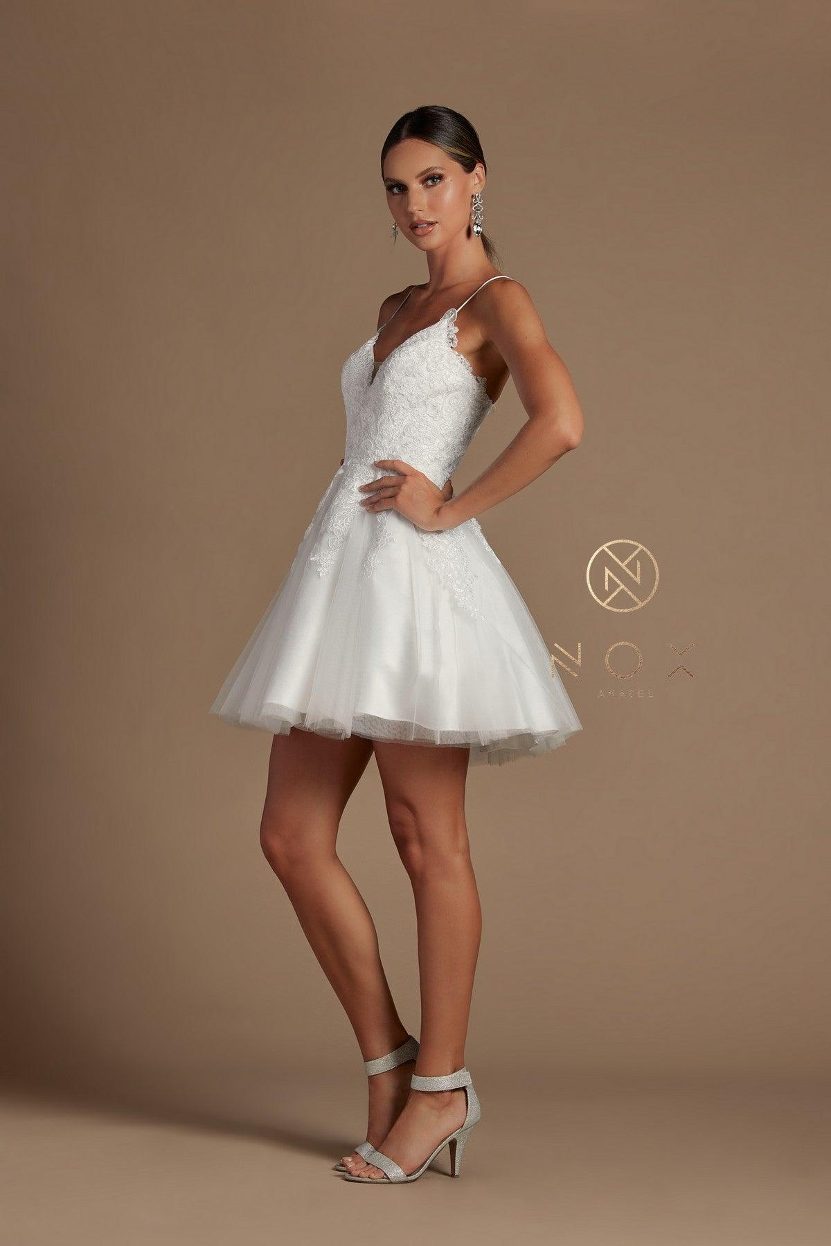 Short Homecoming Spaghetti Strap Cocktail Dress - Image 8