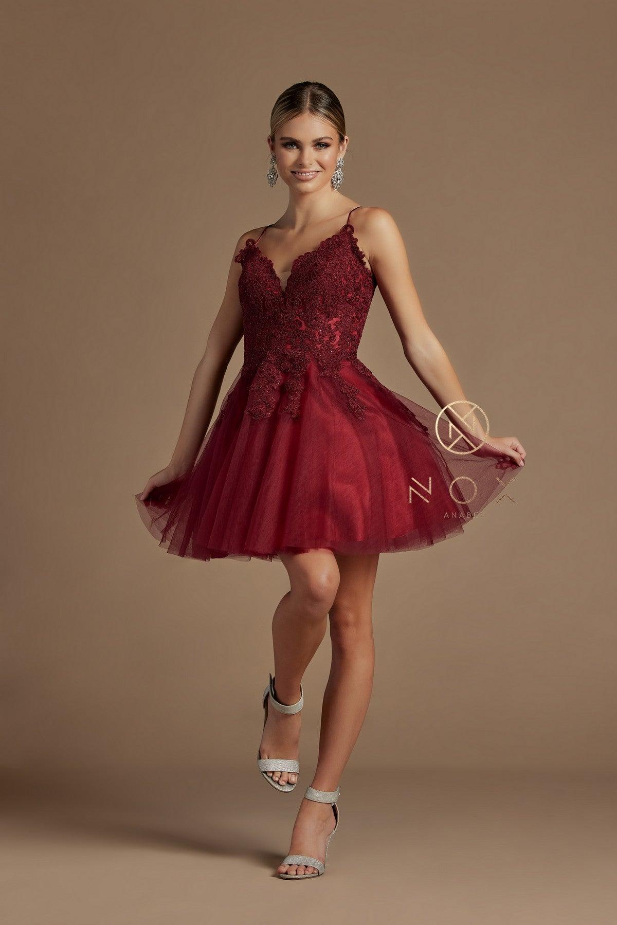 Short Homecoming Spaghetti Strap Cocktail Dress - Image 9