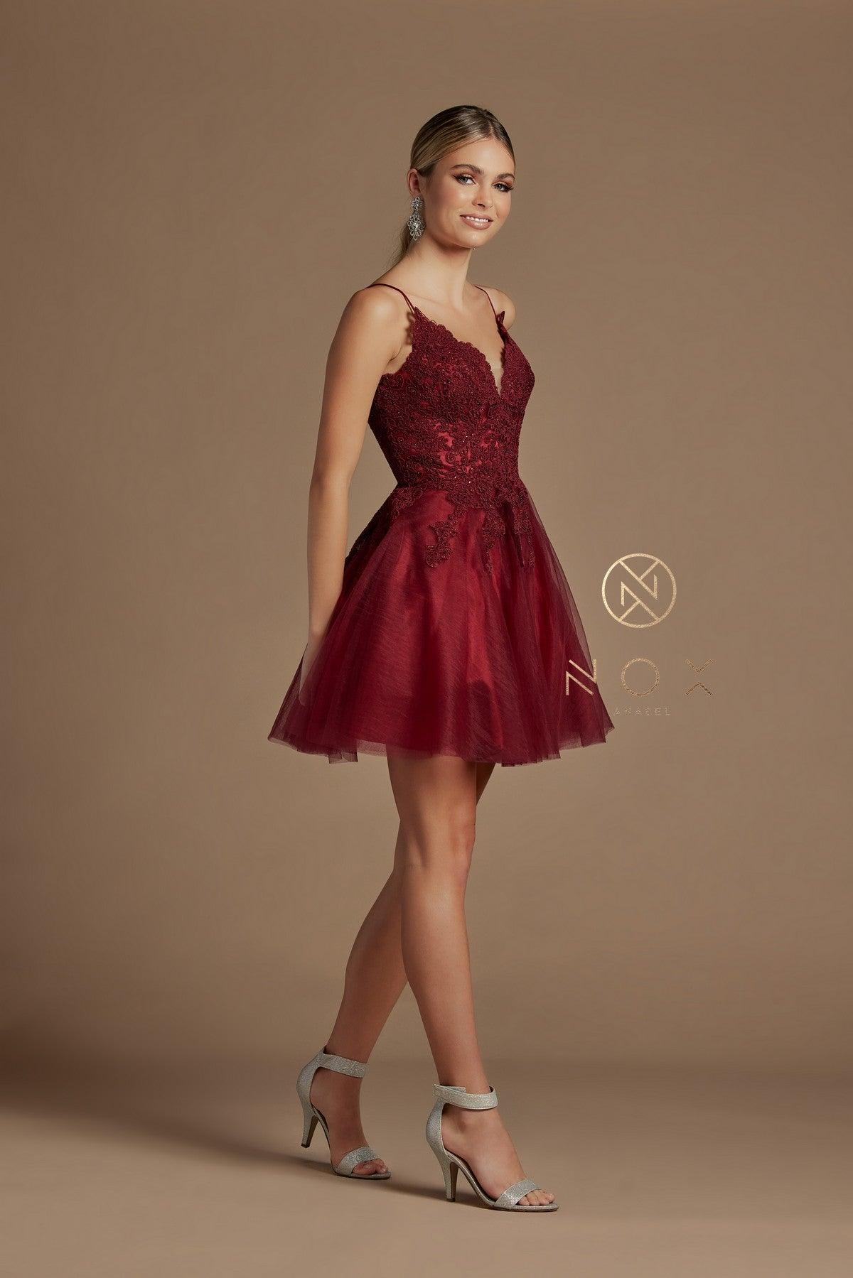 Short Homecoming Spaghetti Strap Cocktail Dress - Image 11