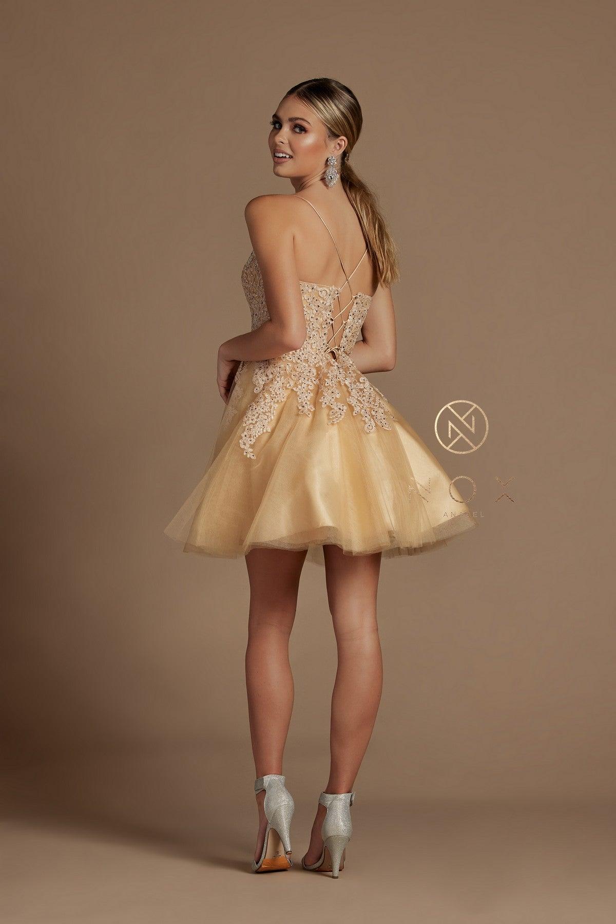 Short Homecoming Spaghetti Strap Cocktail Dress - Image 2