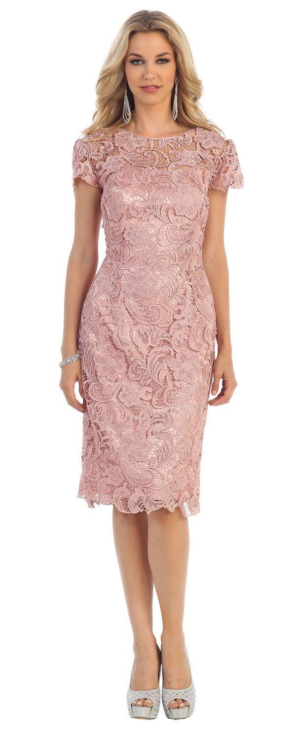 Short Lace Mother of Bride Dress - Image 11
