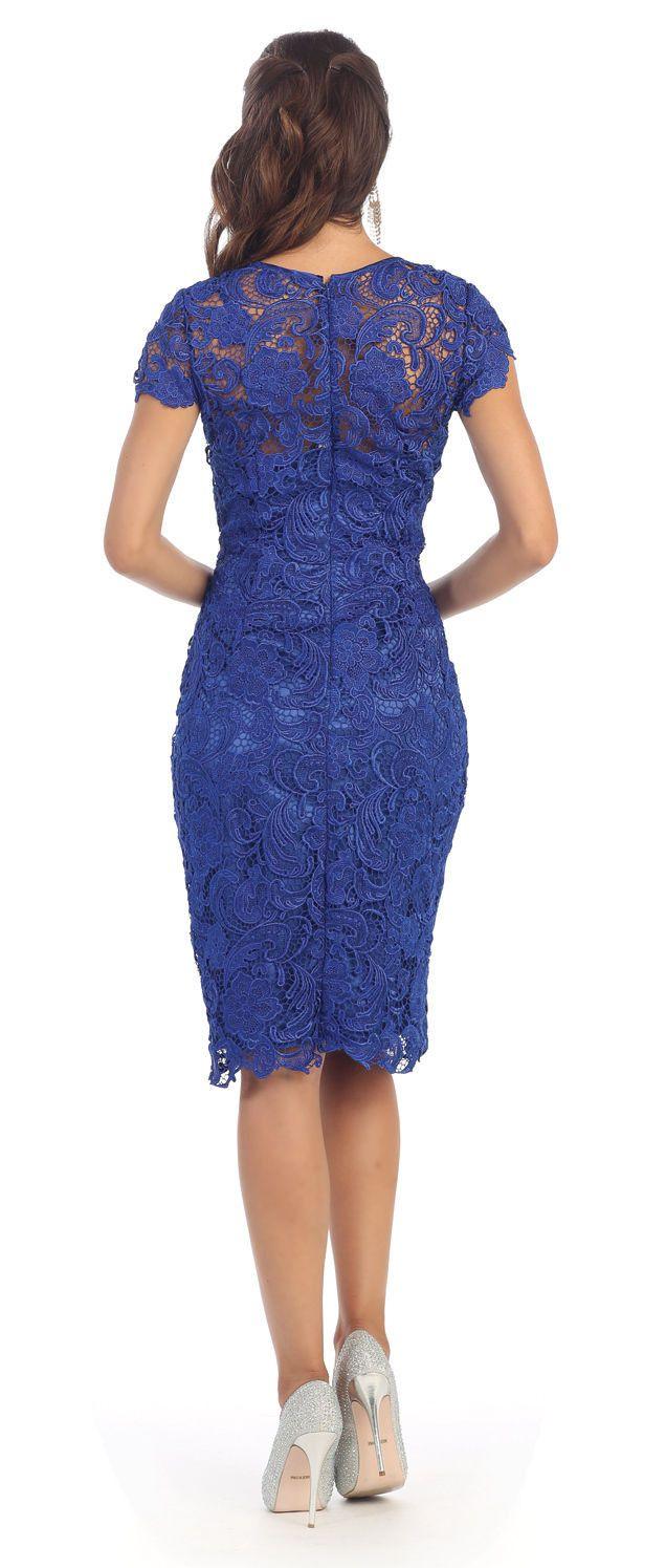 Short Lace Mother of Bride Dress - Image 14