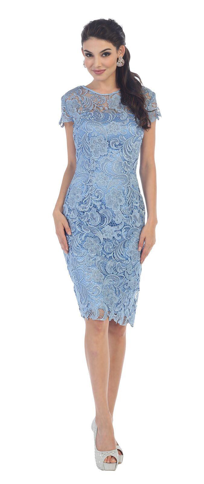 Short Lace Mother of Bride Dress - Image 9