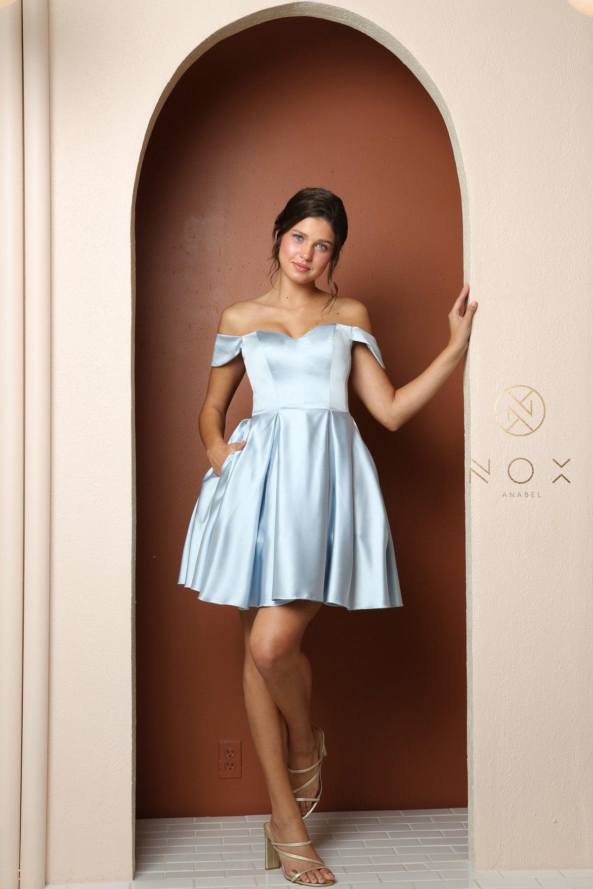 Short Off Shoulder Homecoming Prom Dress R773 - Image 7