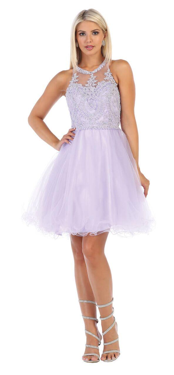 Short Prom Halter Neck Homecoming Dress - Image 5