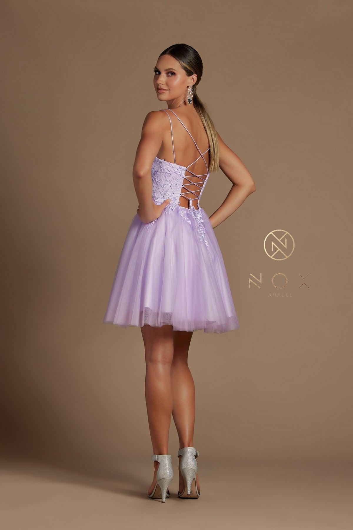 Short Spaghetti Strap Homecoming Dress - Image 2