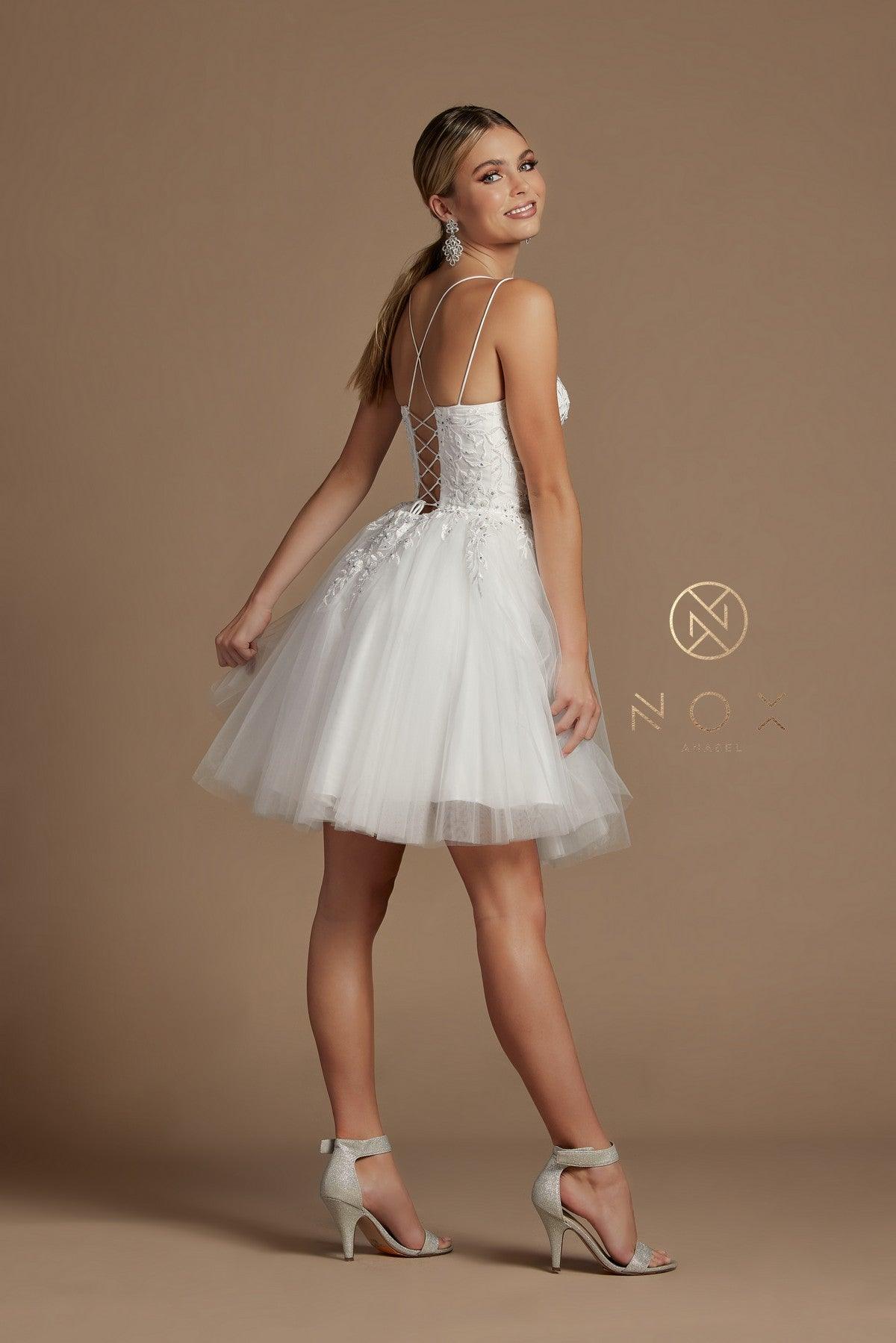 Short Spaghetti Strap Homecoming Dress - Image 10