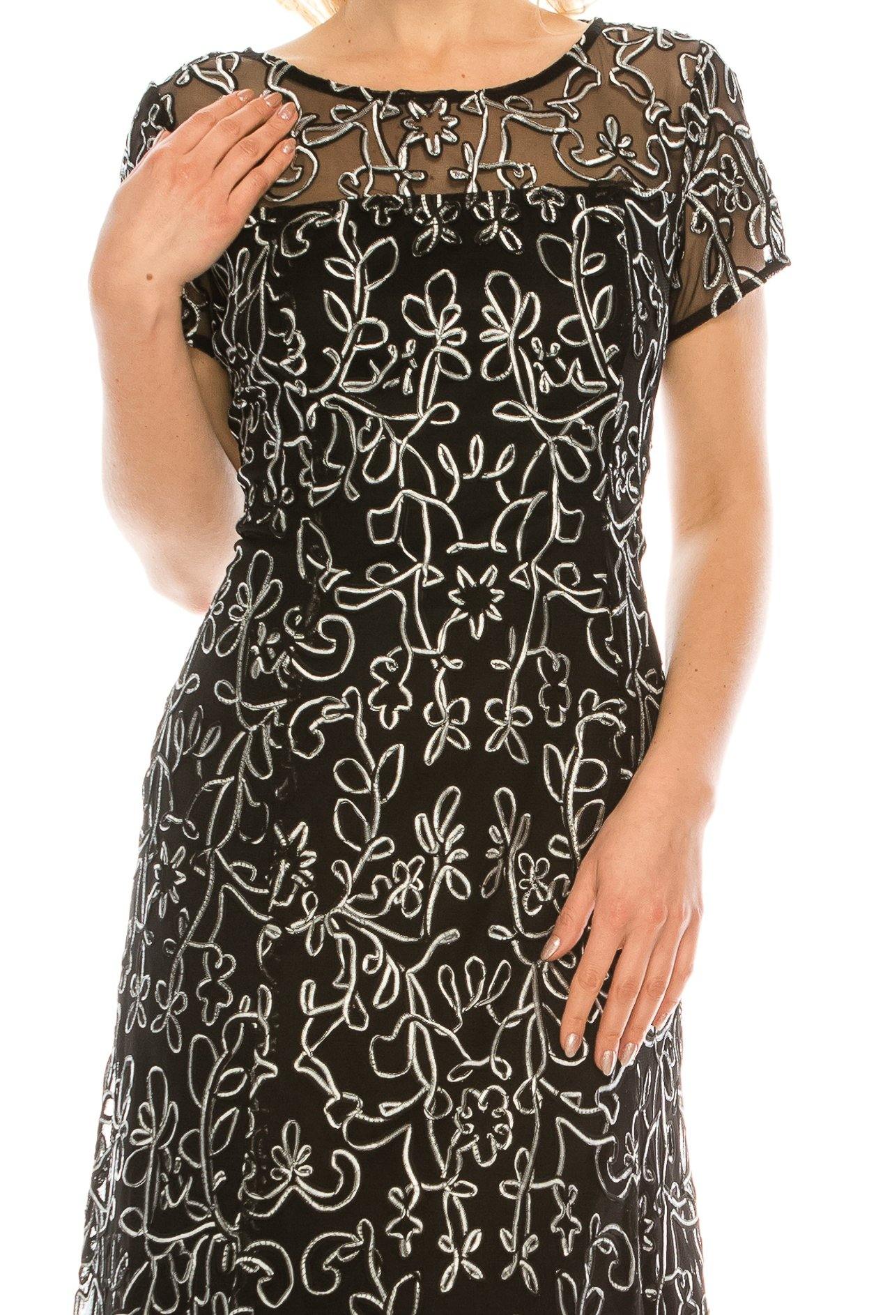 SL Fashions 9120251 Short Cocktail Mesh Evening Dress - Image 4