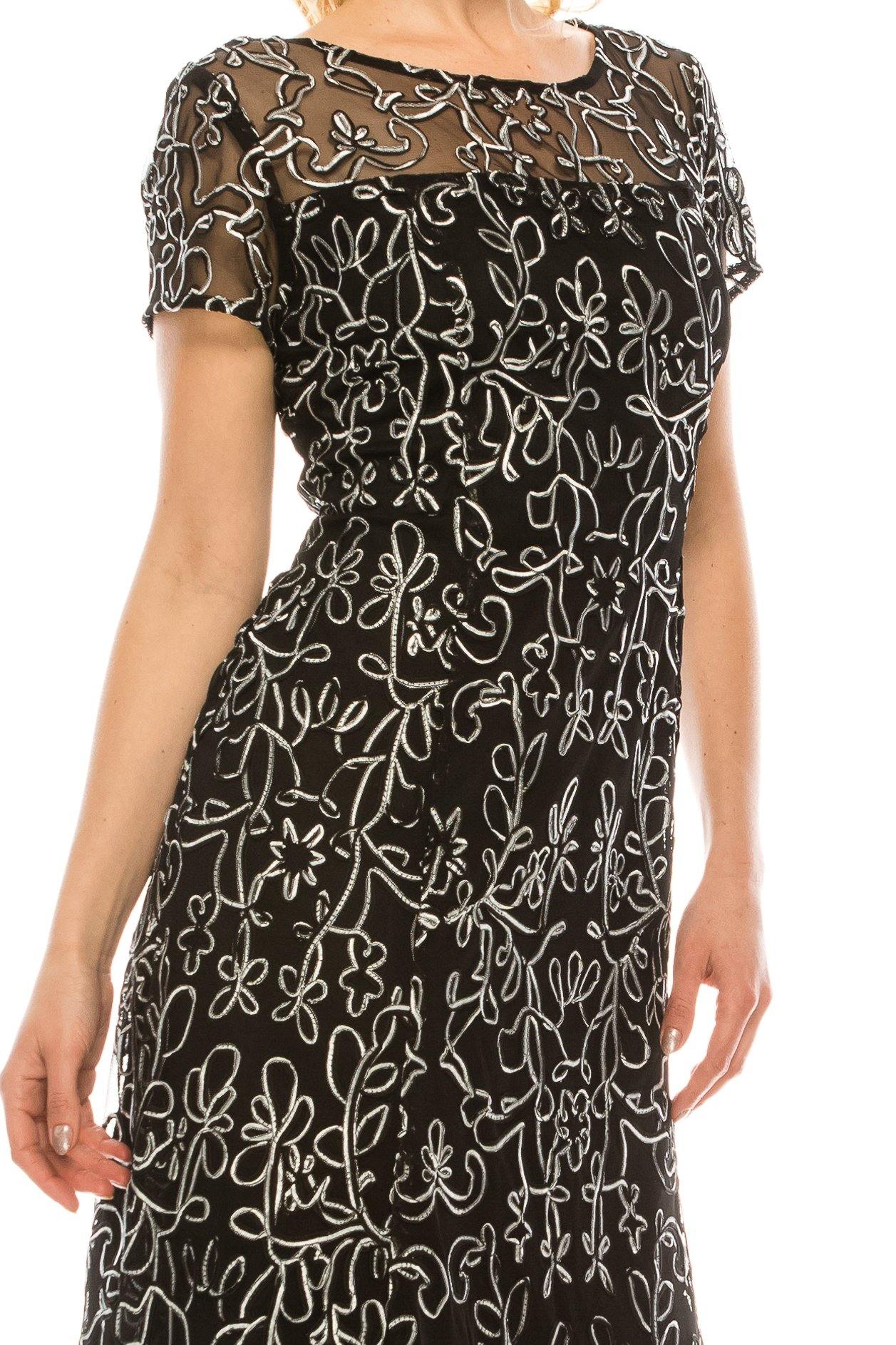 SL Fashions 9120251 Short Cocktail Mesh Evening Dress - Image 6