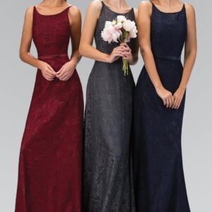Sleeveless Lace Open Back Prom Dress Formal