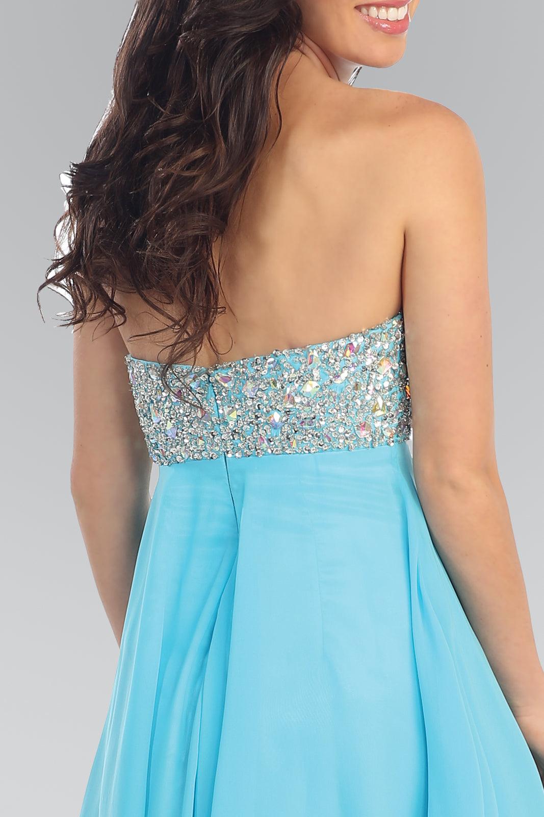 Strapless Chiffon Short Cocktail Dress - Image 4