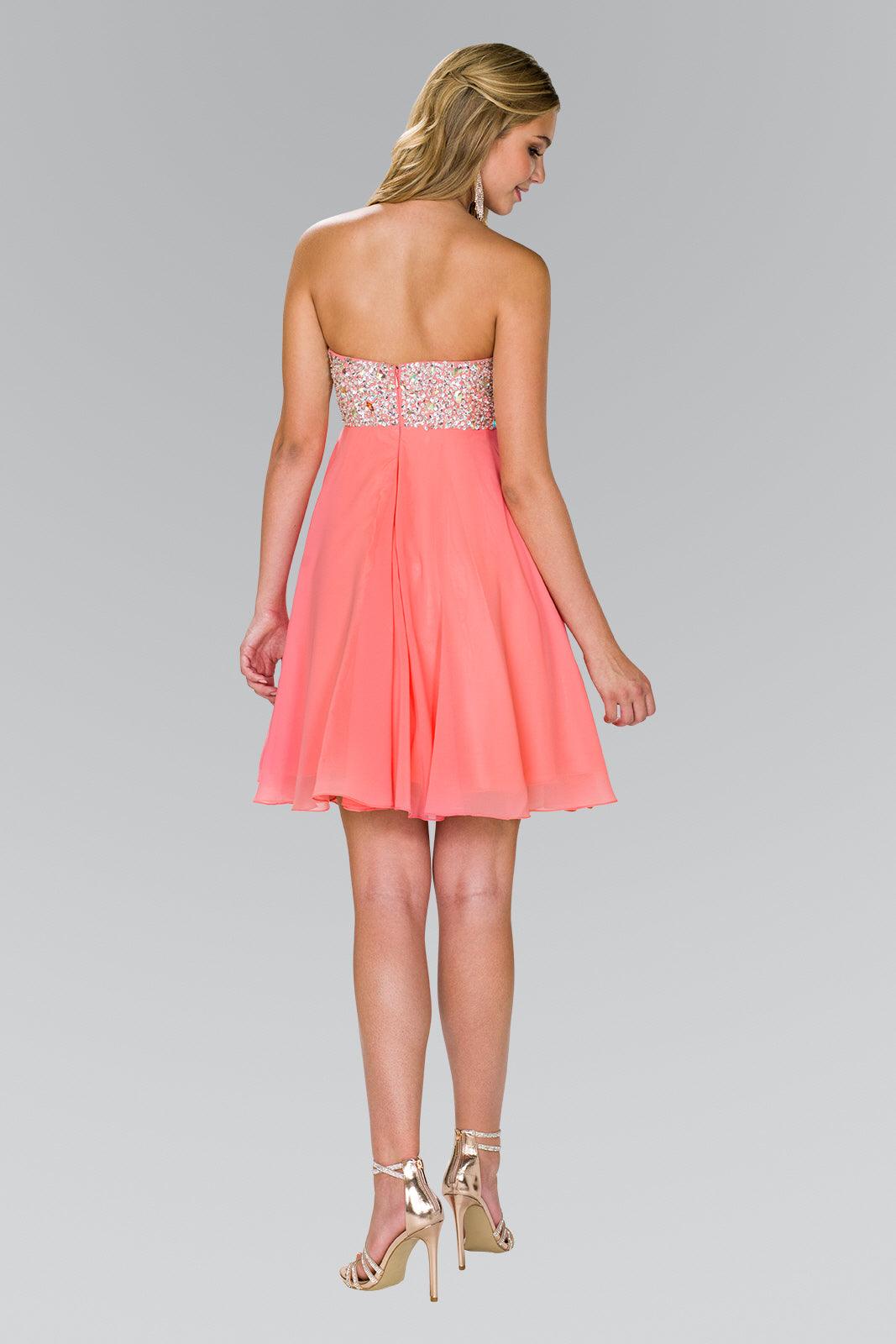 Strapless Chiffon Short Cocktail Dress - Image 6