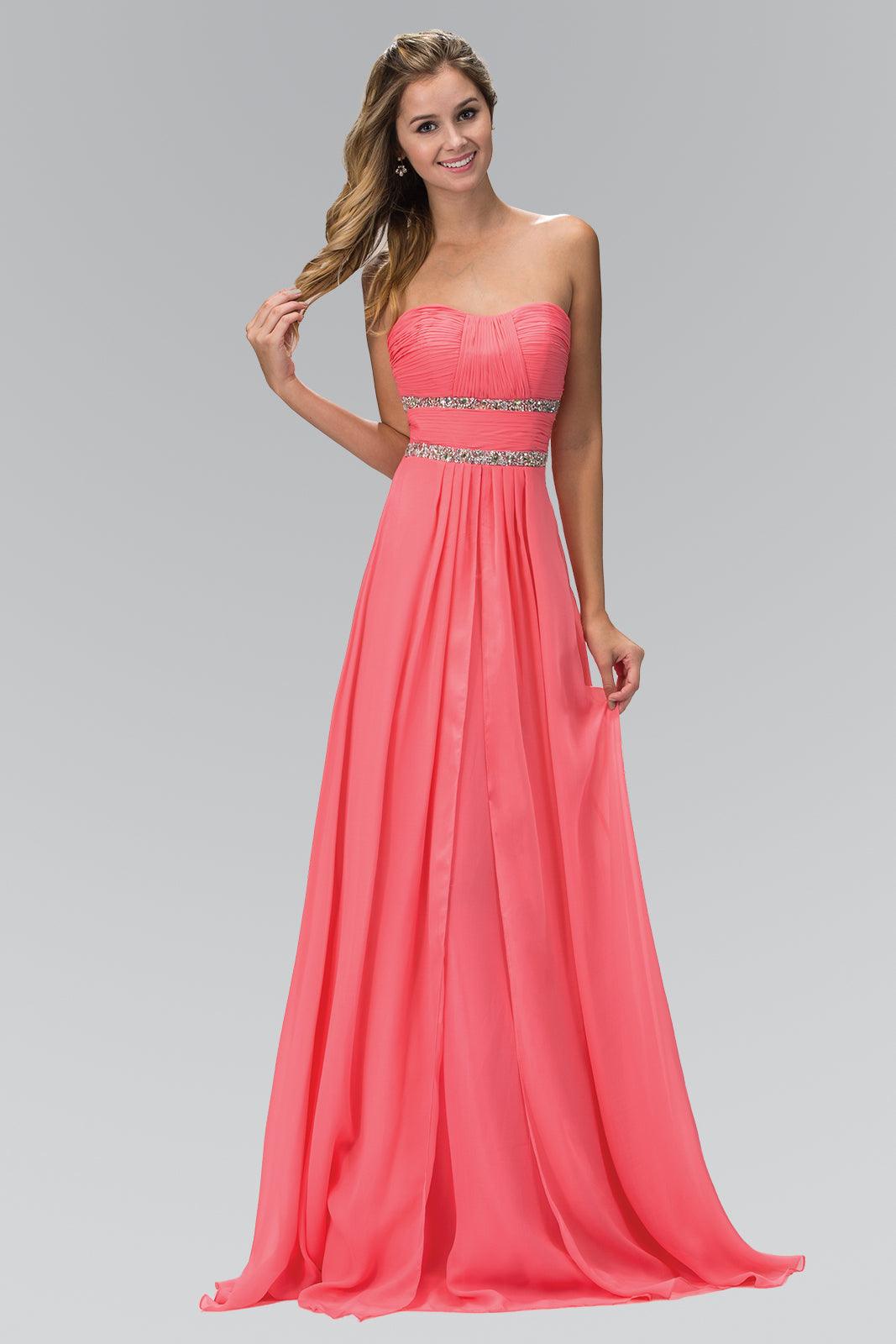 Strapless Long Prom Chiffon Dress Formal - Image 6