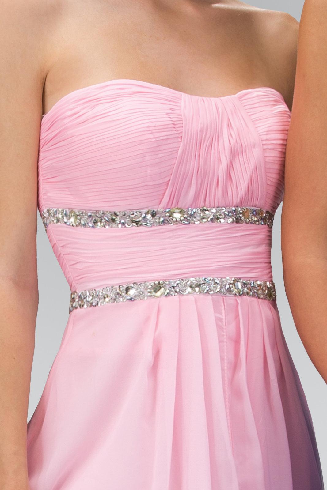 Strapless Long Prom Chiffon Dress Formal - Image 8