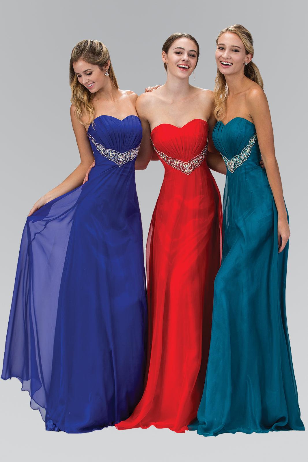 Strapless Long Prom Dress Formal