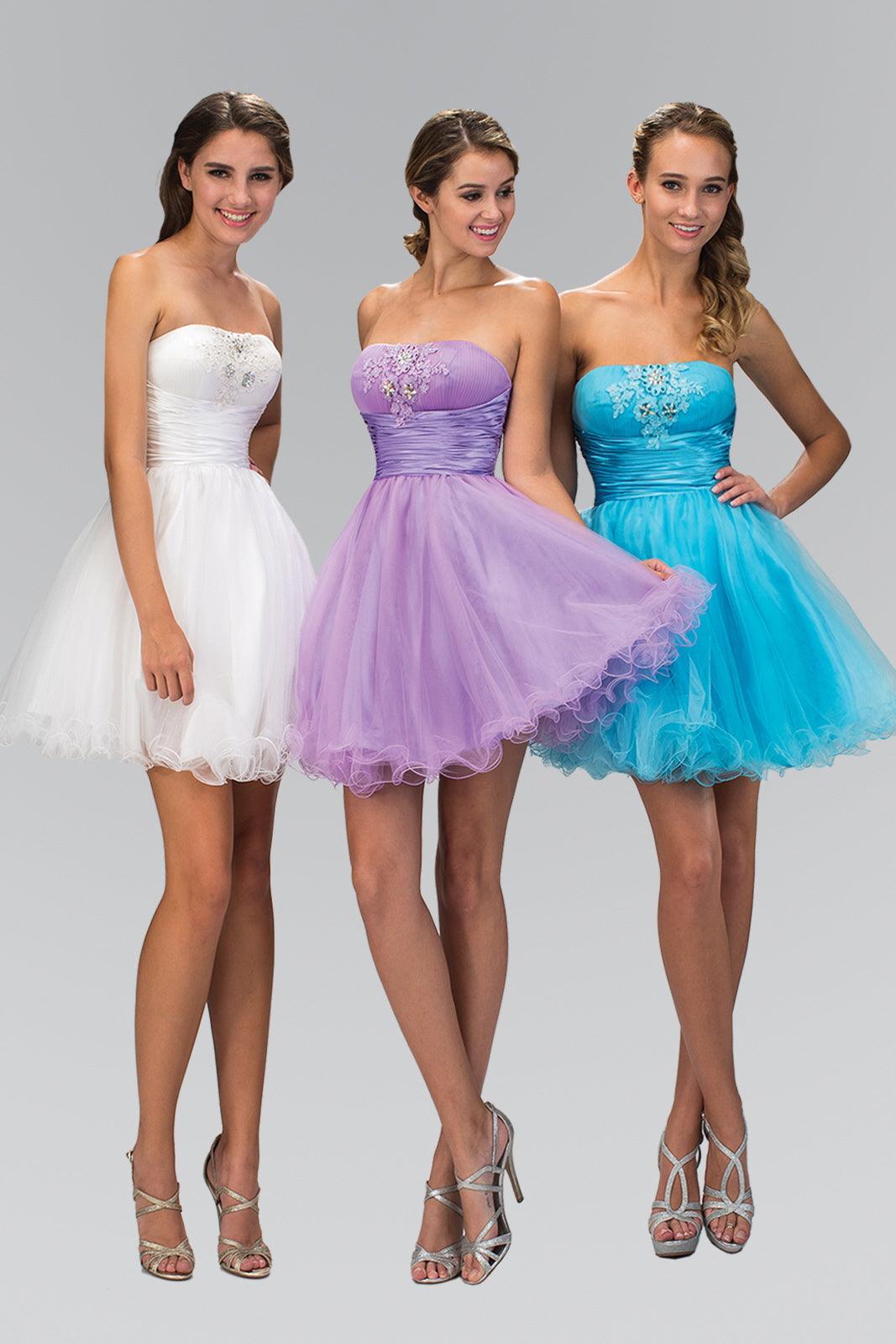 Strapless Short Tulle Prom Dress - Image 5