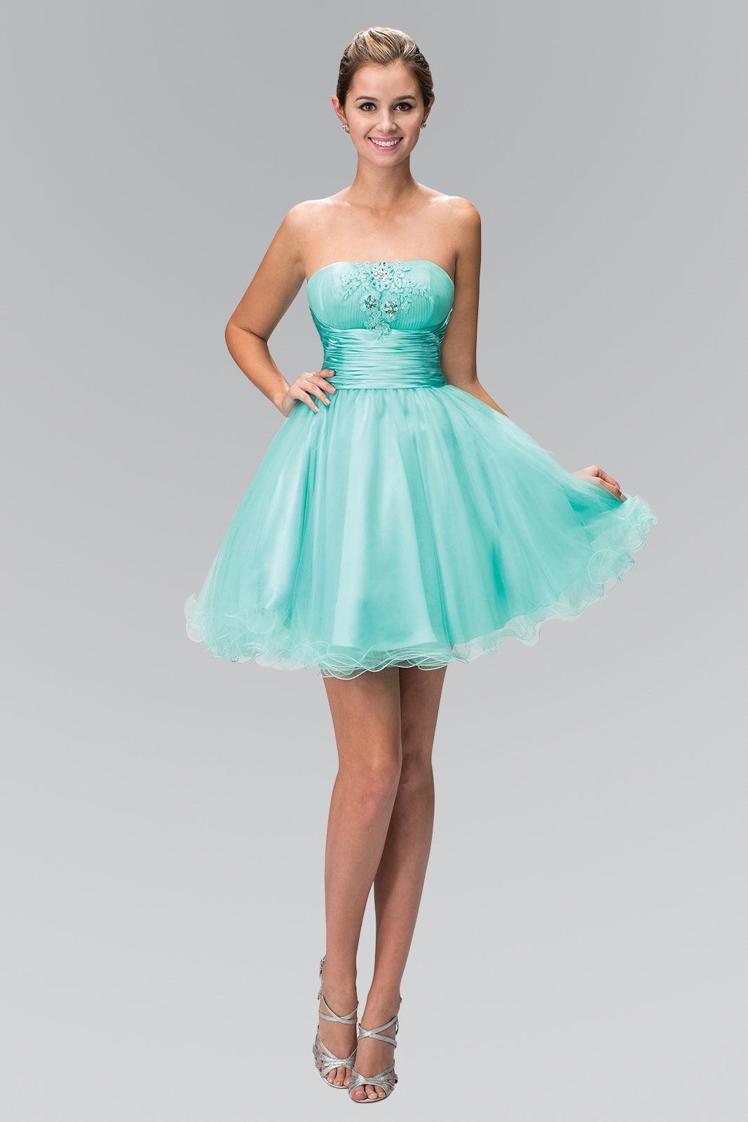 Strapless Short Tulle Prom Dress - Image 3