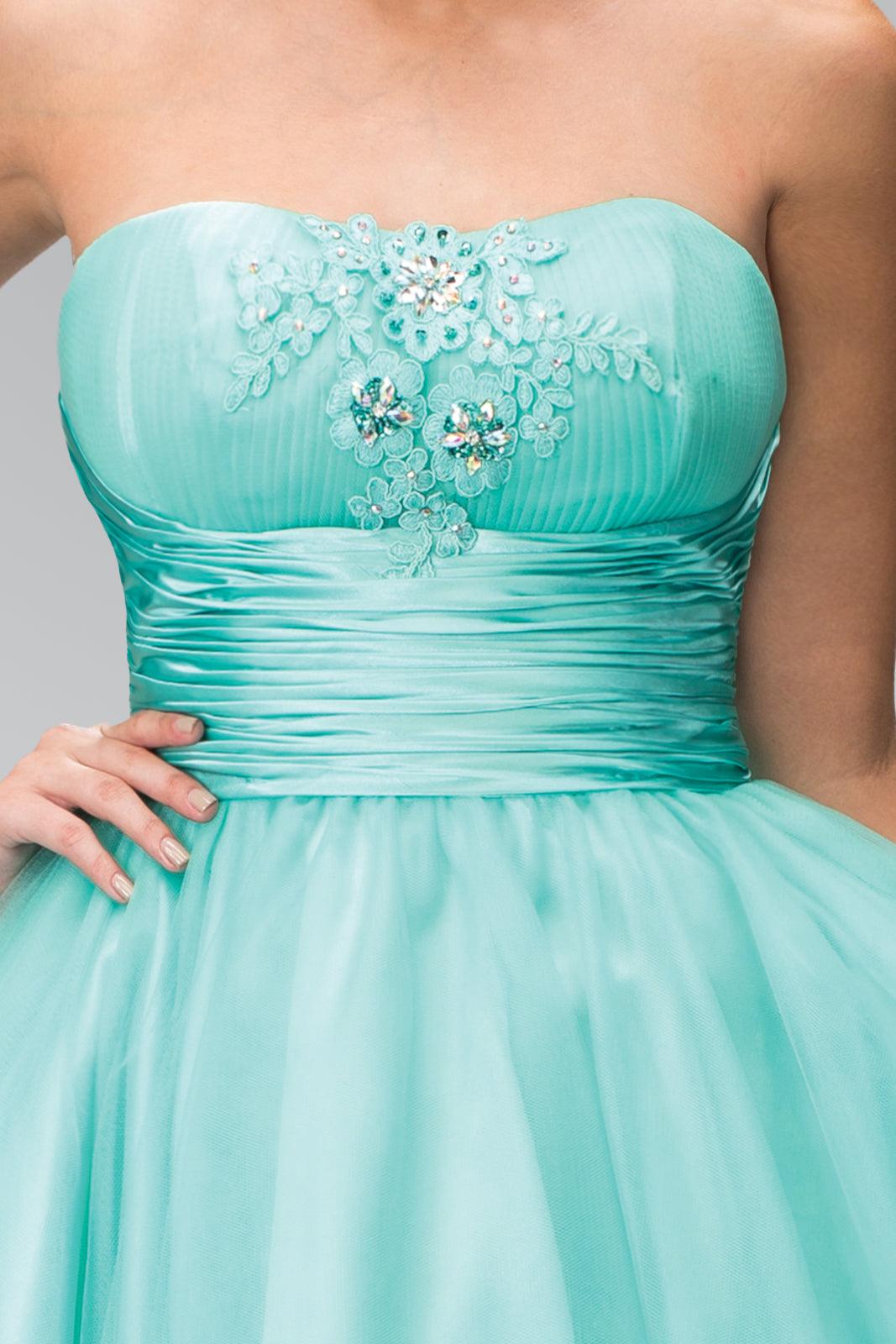 Strapless Short Tulle Prom Dress - Image 6