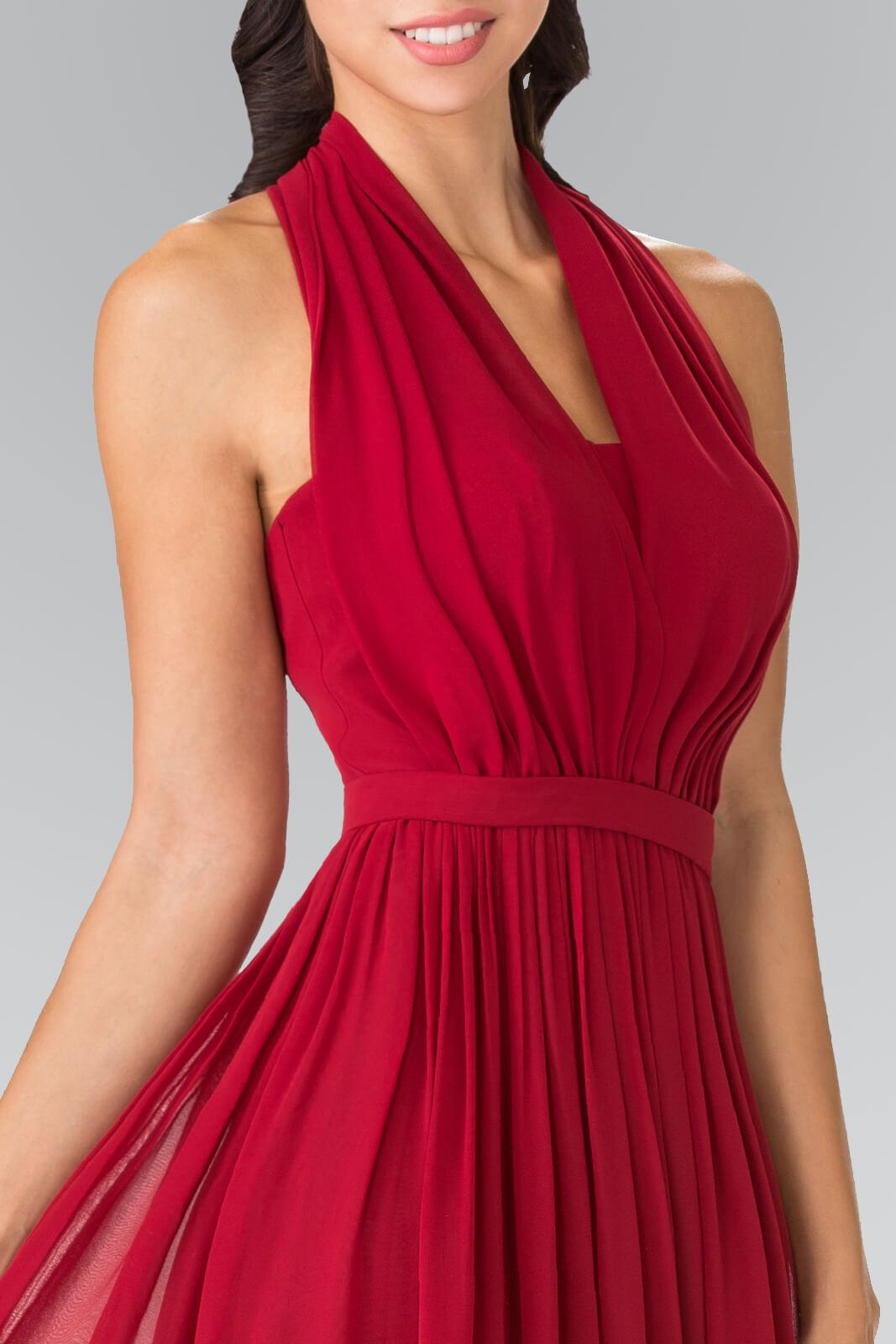 V-Neck Halter Chiffon Long Formal Dress - Image 6